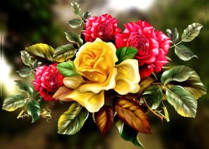 تابلو فرش طرح گل کد 500028